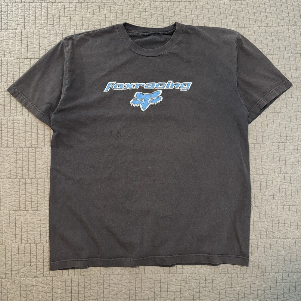 Fox Racing Black Tee with Blue Logo